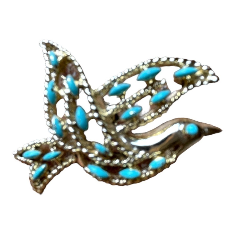 Bird pin, gold tone, pristine condition, designed to be worn as a pendant or pin - Picture 2 of 4